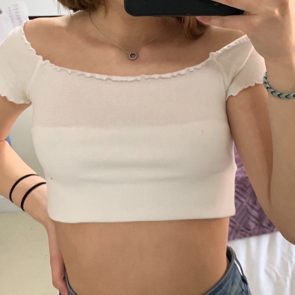 white crop top